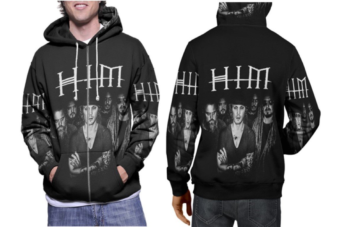 HIM ROCK BAND Premium Hoodie | Unisex 3D Print Sweatshirt | S-3XL