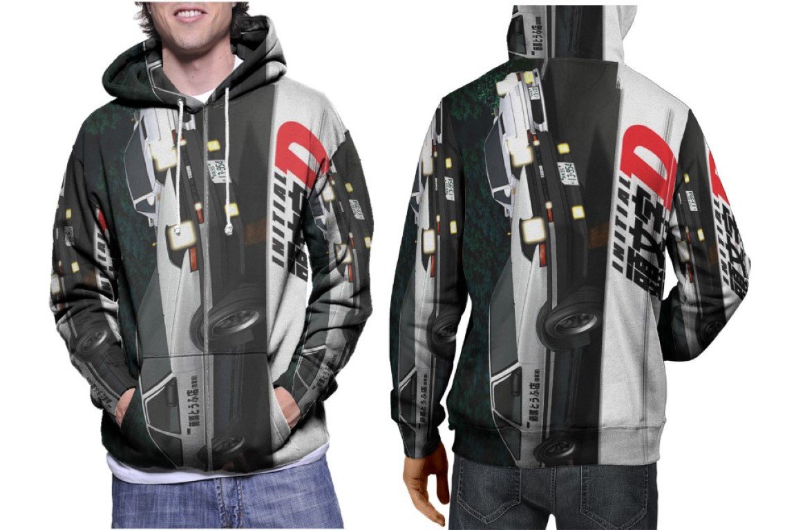 Initial D Manga Anime Premium Hoodie | Unisex 3D Print Sweatshirt | S-3XL