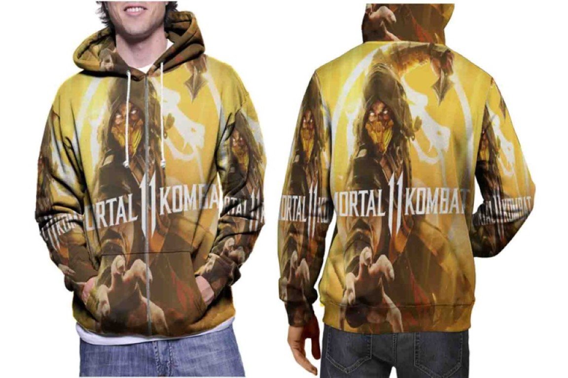Mortal Kombat Gaming Hoodie // Sub Zero Scorpion Pullover