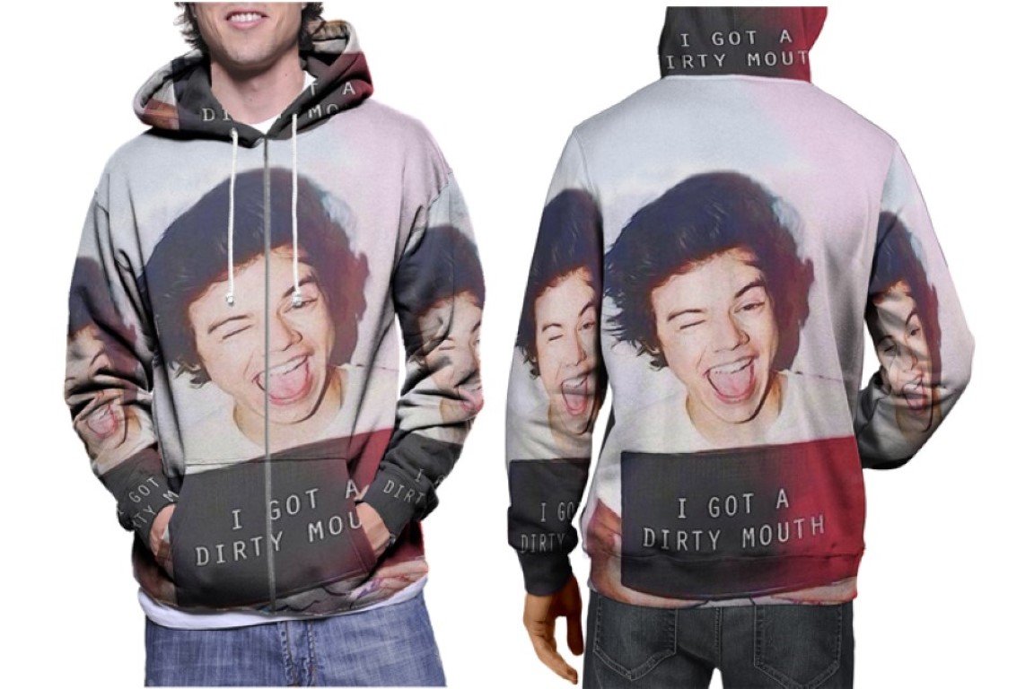 One Direction Harry Styles Hoodie // 1D Fan Art Pullover