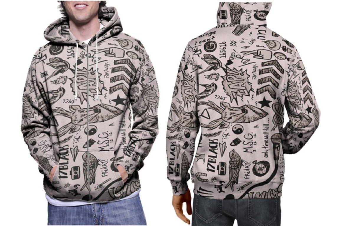 One Direction Tattoos Hoodie // 1D Band Art Pullover