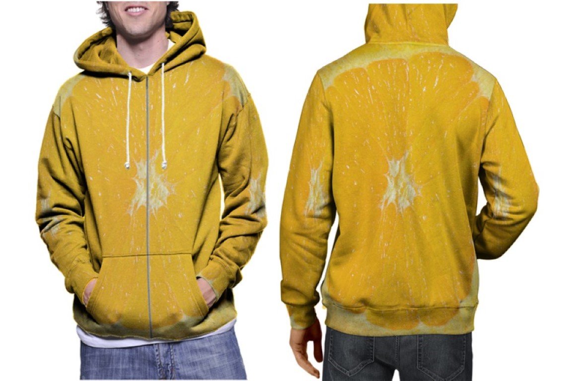 Orange Fruit Design Hoodie // Fresh Citrus Pullover