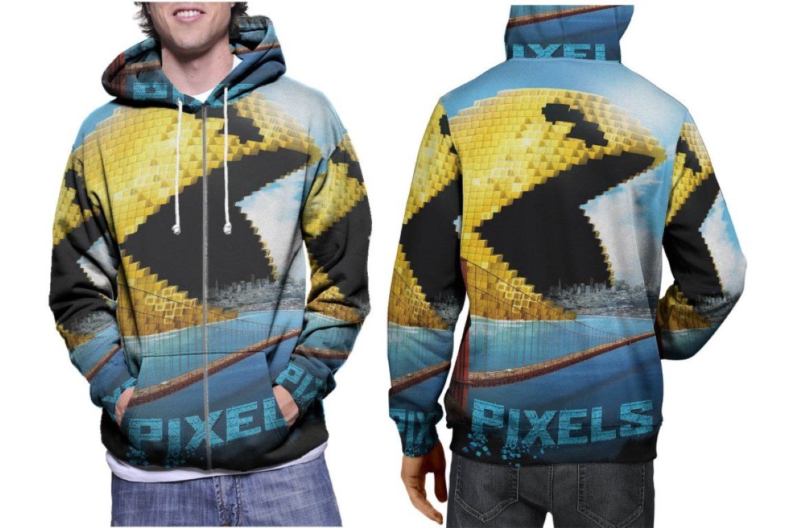 Pacman Pixels Retro Game Hoodie // Arcade Classic Pullover