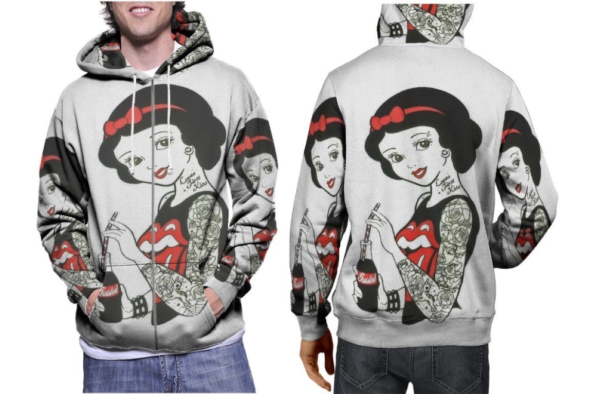 Punk Disney Snow White Hoodie // Rockabilly Tattoo Pullover