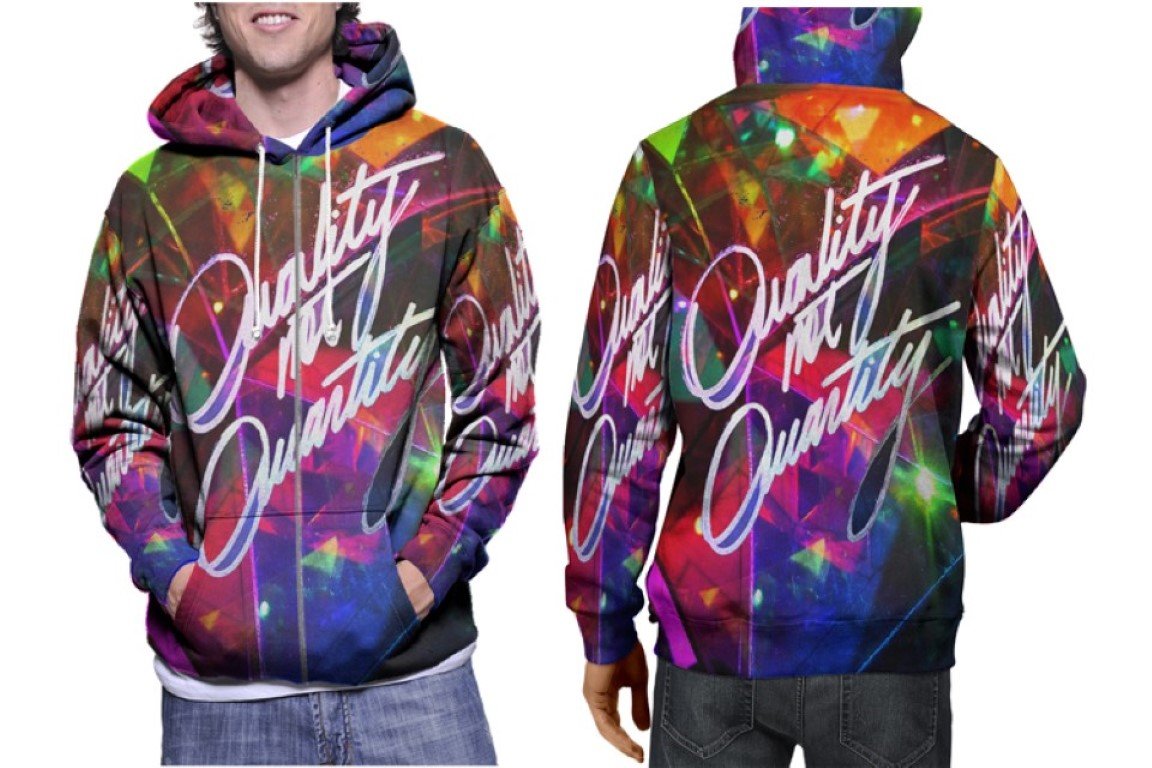 Quality Not Quantity Hoodie // Minimalist Quote Pullover