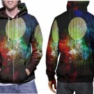 Rainbow Skull Graphic Hoodie // Colorful Skeleton Pullover