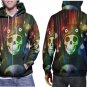 Rainbow Skull Graphic Hoodie // Colorful Skeleton Pullover