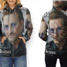 Women Full Print Zip Hoodie – Bono U2 Style Art Design