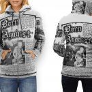 Women Full Print Zip Hoodie – Born Against Band Style Art Design