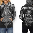Women Full Print Zip Hoodie – Brain Scraper Metal Band Style Art Design