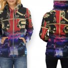 Women Full Print Zip Hoodie – Daft Punk Style Art Design