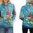 Women Full Print Zip Hoodie – Ariel Little Mermaid Style Art Design
