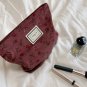 Women's Vintage Corduroy Makeup Bag - Large Red Floral Travel Pouch
