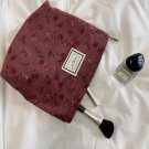 Women's Vintage Corduroy Makeup Bag - Large Red Floral Travel Pouch
