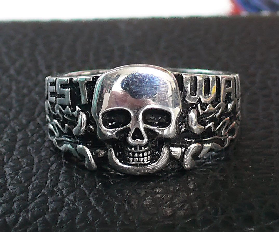 WWII THE GERMAN RING WAFFEN SS skull WEST WALL (silver 925) size12