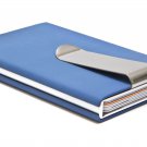 Credit & Store Card Holder & Money Clip Wallet, Slim PU Leather & Aluminium Travel Purse. - Blue