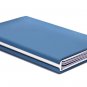 Credit & Store Card Holder & Money Clip Wallet, Slim PU Leather & Aluminium Travel Purse. - Blue