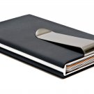 Credit & Store Card Holder & Money Clip Wallet, Slim PU Leather & Aluminium Travel Purse. - Black