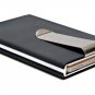 Credit & Store Card Holder & Money Clip Wallet, Slim PU Leather & Aluminium Travel Purse. - Black