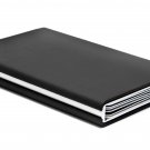 Credit & Store Card Holder Wallet, Slim PU Leather & Aluminium Travel Purse. - Black