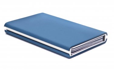 Credit & Store Card Holder Wallet, Slim PU Leather & Aluminium Travel Purse. - Blue