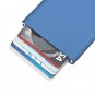 Credit & Store Card Holder Wallet, Slim PU Leather & Aluminium Travel Purse. - Blue