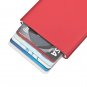 Credit & Store Card Holder Wallet, Slim PU Leather & Aluminium Travel Purse. - Red