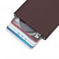 Credit & Store Card Holder Wallet, Slim PU Leather & Aluminium Travel Purse. - Brown