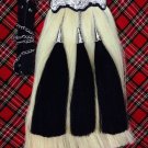 NEW WHITE HORSE HAIR SPORRAN 3 TASSEL BAGPIPE PIPER KILT SPORRANS