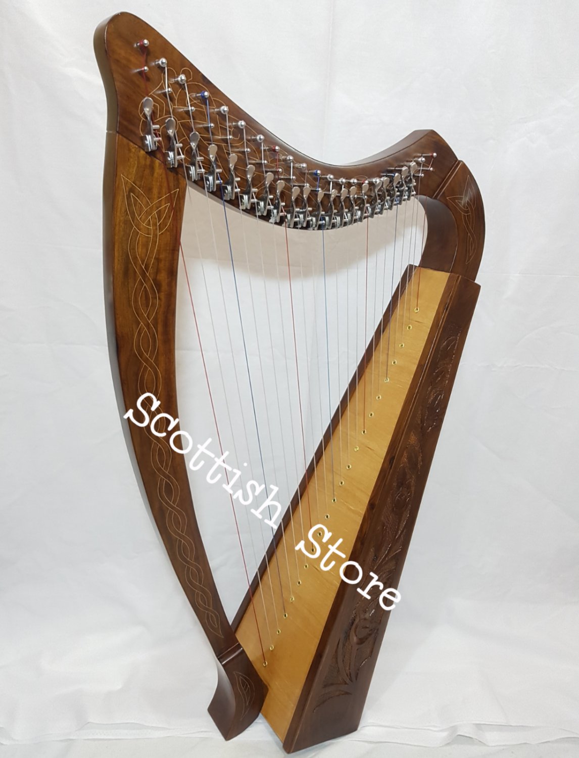 NEW 22 STRING LEVER HARP MADE WITH ROSEWOOD CELTIC IRISH HARP FREE BAG & KEY