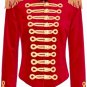 New Women Red & Black Velvet Military Jacket