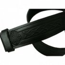 NEW 100 % GENUINE LEATHER CELTIC EMBOSSED KILT BELT