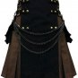 NEW BROWN FLASH PLATES CANVAS CARGO UTILITY KILT HYBRID KILT