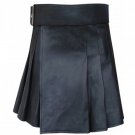 BLACK LEATHER KILT NEW SCOTTISH 100% GENUINE LEATHER KILT UTILITY KILT BLACK LEATHER KILT NEW SCOTTISH 100% GENUINE LEATHER KILT UTILITY KILT