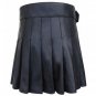 BLACK LEATHER KILT NEW SCOTTISH 100% GENUINE LEATHER KILT UTILITY KILT