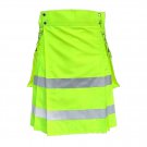 New Neon Yellow Night Working Kilt with Reflective Tape New Neon Yellow Night Working Kilt with Reflective Tape