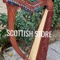 22 String Engraveing Celtic Lever Irish Harp Folk Harp Free Extra String Set & Bag