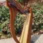 22 String Engraveing Celtic Lever Irish Harp Folk Harp Free Extra String Set & Bag