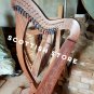 22 String Engraveing Celtic Lever Irish Harp Folk Harp Free Extra String Set & Bag