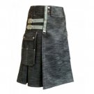 NEW DENIM UTILITY KILT FOR STYLISH MEN SCOTTISH KILT HYBRID KILT NEW DENIM UTILITY KILT FOR STYLISH MEN SCOTTISH KILT HYBRID KILT