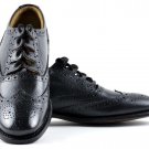 GENUINE LEATHER SCOTTISH SHOES PRIDE BLACK  LATHER GHILLIE BROGUES