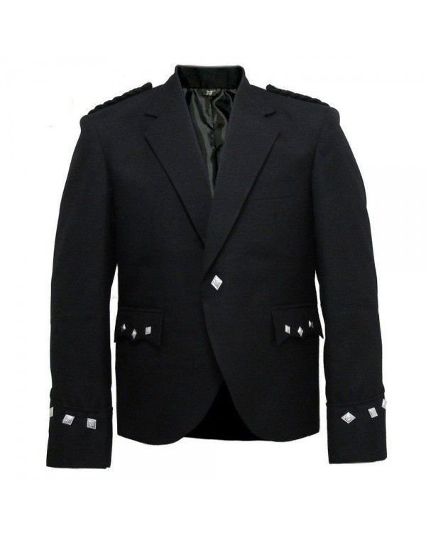 NEW MEN MILITARY BLACK JACKET FOR WEDDING