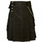 NEW BLACK DENIM FASHION UTILITY KILT