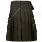 NEW BLACK DENIM FASHION UTILITY KILT