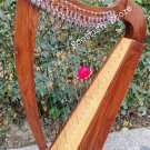 22 String Celtic Lever Harp With Free Extra String Set Tuning key Carry Bag
