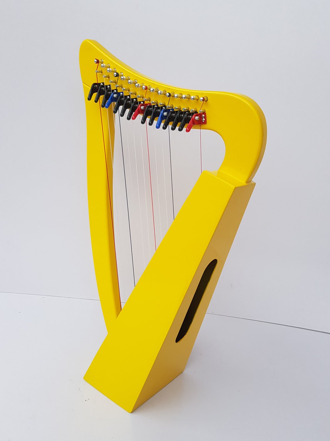 NEW 15 String Celtic Lever Irish Baby Harp Free Bag & Extra String Set & Key