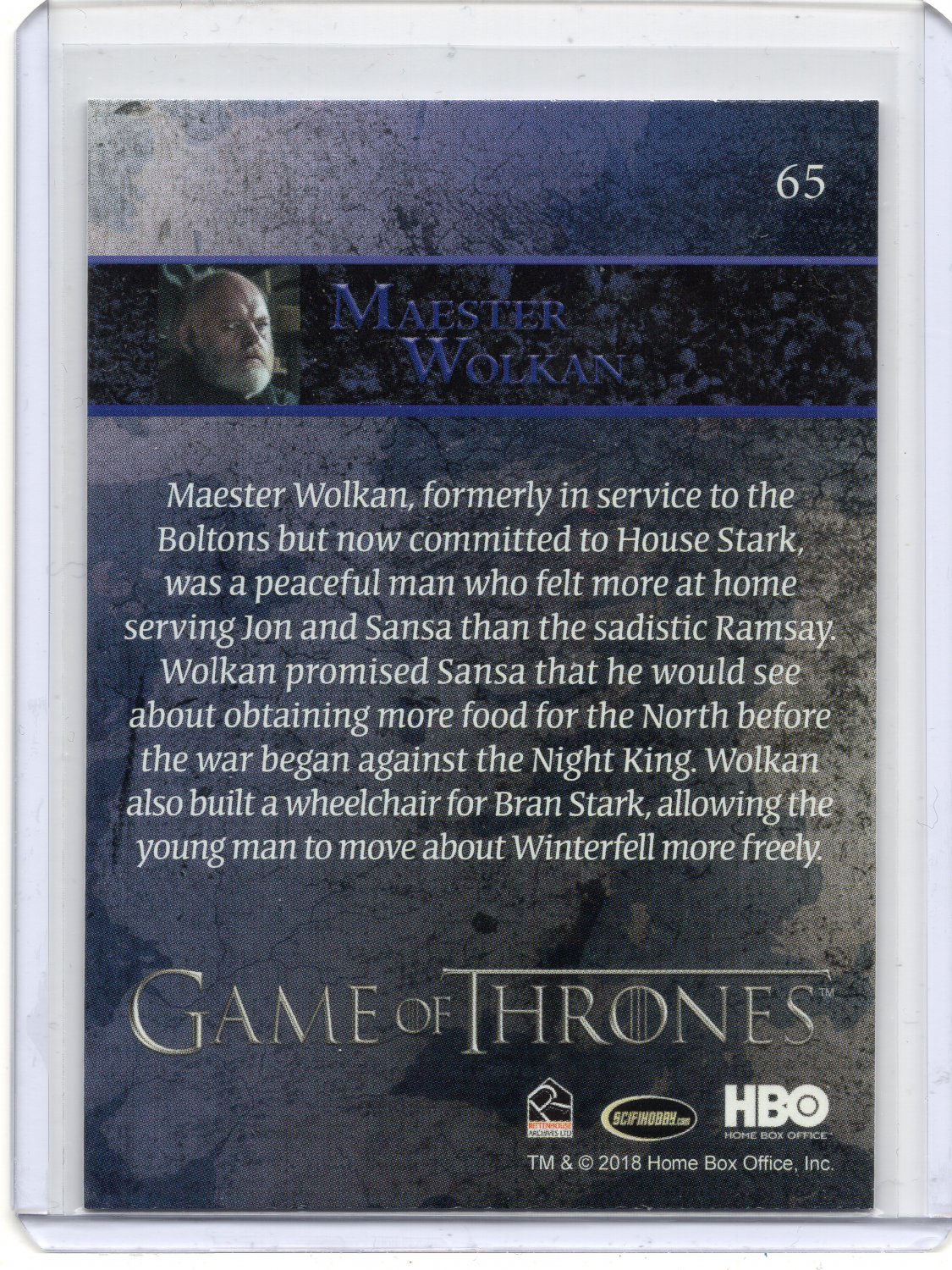 Maester Wolkan 2018 Rittenhouse Game of Thrones Season 7 card #65