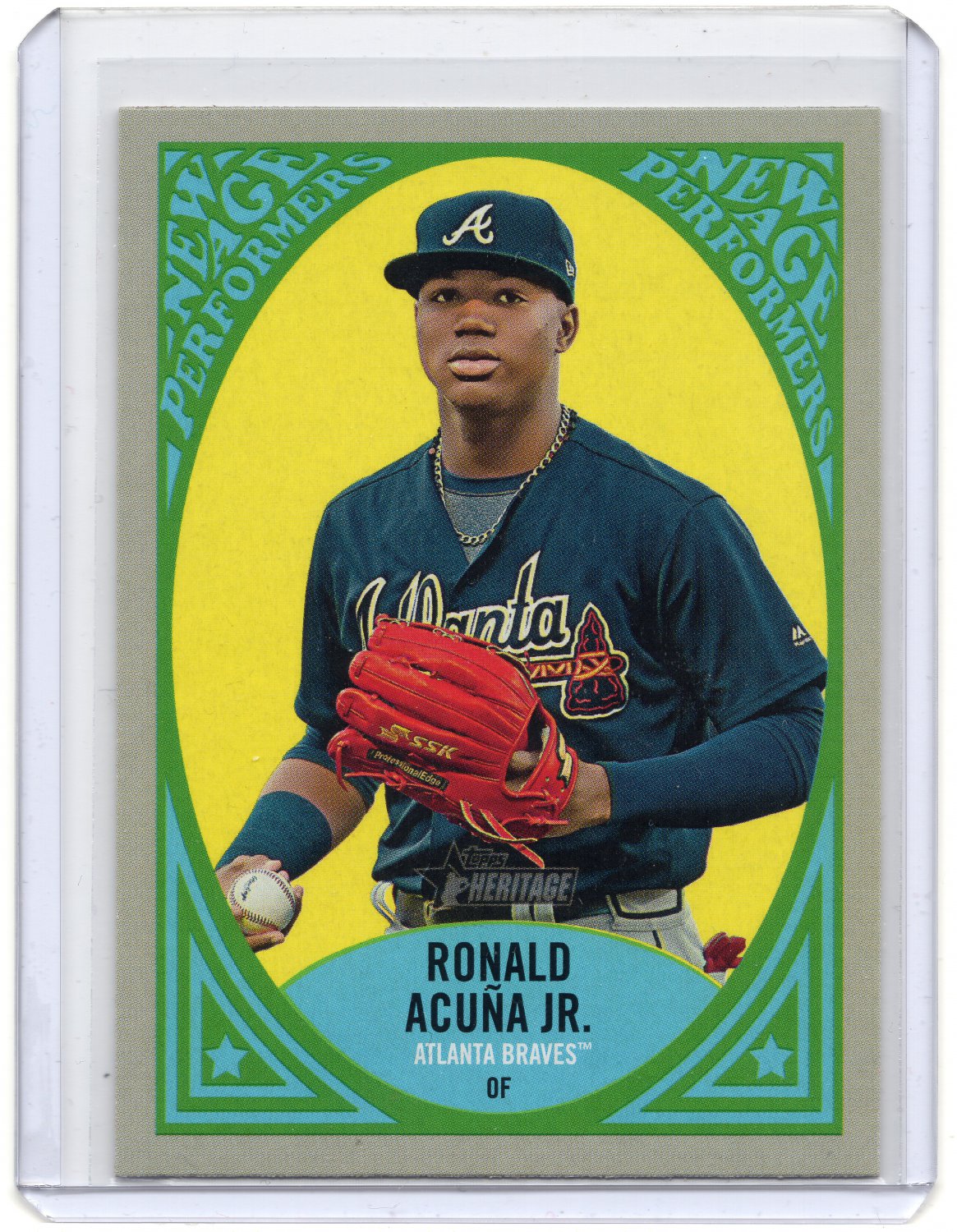 Ronald Acuna Jr. 2019 Topps Heritage New Age Performers card NAP17