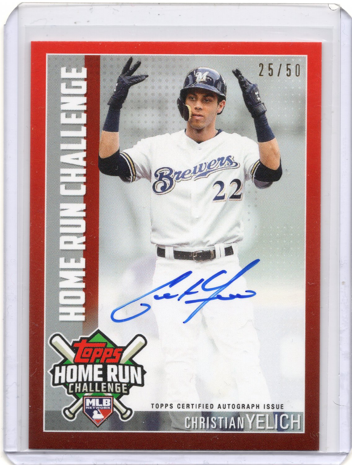 Christian Yelich 2019 Topps Home Run Challenge Autograph card #CY-2 ...