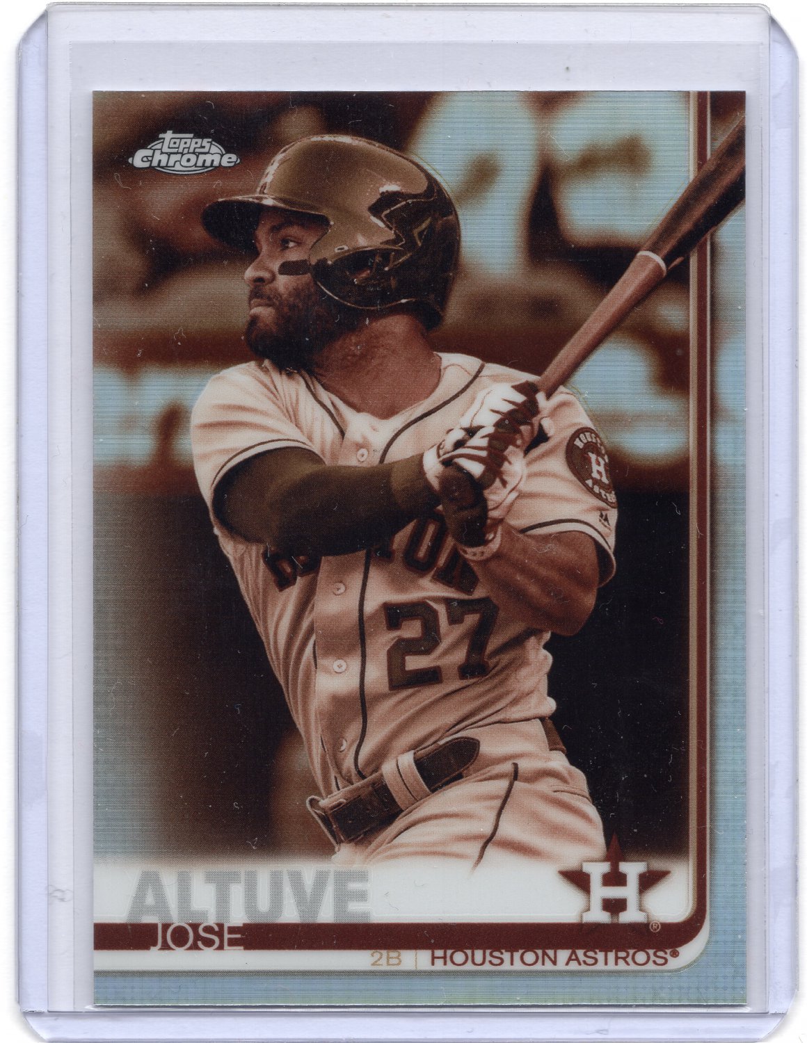 Jose Altuve 2019 Topps Chrome Sepia Refractor card #20 Houston Astros